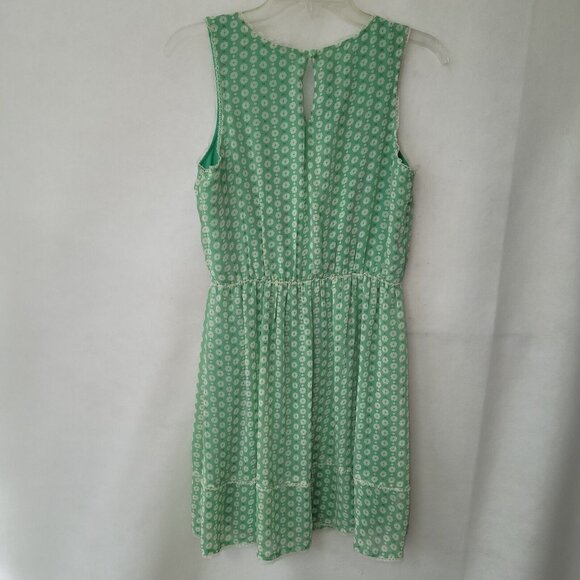 Doe & Rae Dress Womens M Green Floral Stretch Lined Cottagecore Sleeveless Flowy - Picture 6 of 11